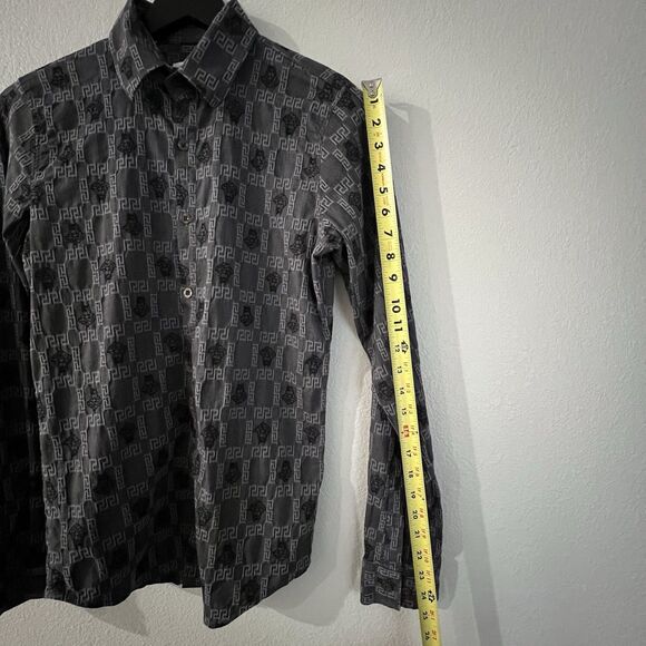 Versace Jeans Couture Womens Medusa Greca Key All Over Pattern Button Up Shirt S - Picture 6 of 7